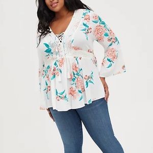 NWOT Torrid Floral Blouse